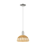 Innovations NB Dome 1Lt 9" Cord Mini Pendant, PN/Nat - 716-1P-PN-NBD2-9-NAT