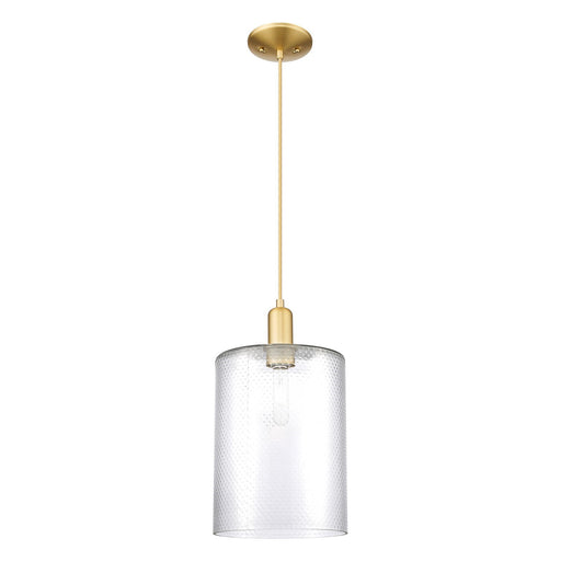 Innovations Cobbleskill 9in 1-Light Mini Pendant | Industrial Satin Gold Steel and Clear Glass | Kitchen Island & Dining Room | 9 | Model 716-1P-SG-G112-L