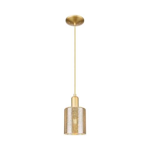 Innovations Cobbleskill 5in 1-Light Mini Pendant | Industrial Satin Gold Steel and Mercury Glass | Kitchen Island & Dining Room | 5 | Model 716-1P-SG-G116