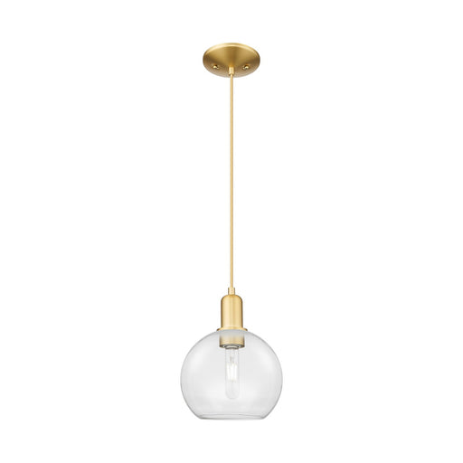 Innovations Athens 8in 1-Light Mini Pendant | Industrial Satin Gold Steel and Clear Glass | Kitchen Island & Breakfast Nook | 8 x | Model 716-1P-SG-G122-8