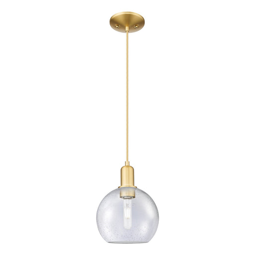 Innovations Athens 8in 1-Light Mini Pendant | Industrial Satin Gold and Seedy Glass | Kitchen Island & Dining Room | 8 x 8 x | Model 716-1P-SG-G124-8