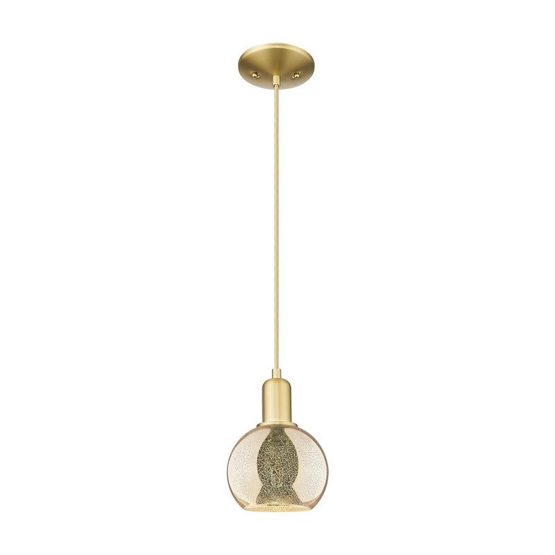 Innovations Athens 6in 1-Light Mini Pendant | Industrial Satin Gold Steel and Mercury Glass | Kitchen Island & Dining Room | 5.88 | Model 716-1P-SG-G128-6