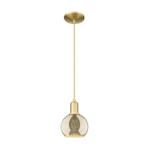 Innovations Athens 6in 1-Light Mini Pendant | Industrial Satin Gold Steel and Mercury Glass | Kitchen Island & Dining Room | 5.88 | Model 716-1P-SG-G128-6