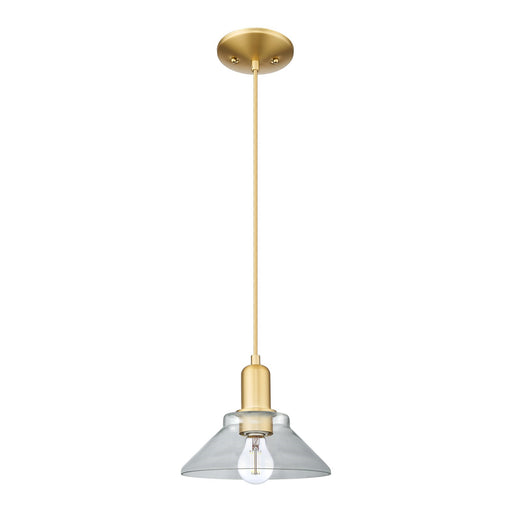 Innovations Orwell 8in 1-Light Mini Pendant | Industrial Satin Gold Steel and Clear Glass | Kitchen Island & Dining Room | 8.38 x | Model 716-1P-SG-G132