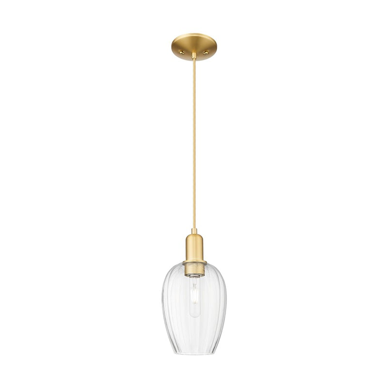 Innovations Preston 1Lt 6" Flute Cord Mini Pendant, GD/CL - 716-1P-SG-G457-6CL