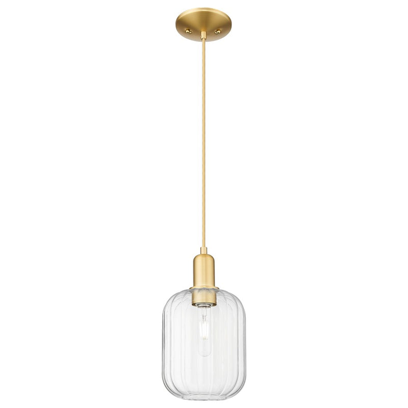 Innovations Preston 1Lt 7" Jar Cord Mini Pendant, GD/CL Jar - 716-1P-SG-G460-7CL