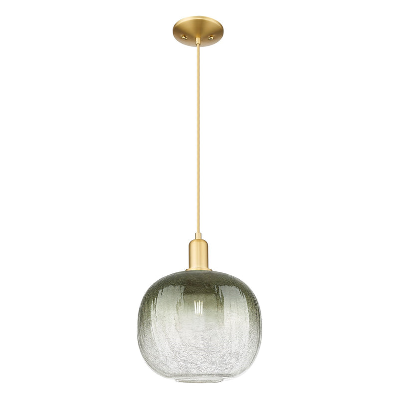 Innovations Brookhaven Sphere 10.5in 1-Light Mini Pendant | Industrial Satin Gold Steel and Slate Glass | Kitchen Island & | Model 716-1P-SG-G481-10SL