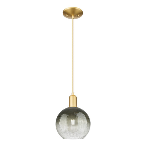Innovations Brookhaven Globe 7.88in 1-Light Mini Pendant | Industrial Satin Gold Steel and Slate Glass | Kitchen Island & | Model 716-1P-SG-G483-8SL