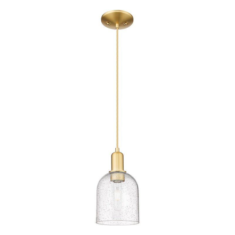 Innovations Bella 6in 1-Light Mini Pendant | Industrial Satin Gold Steel and Seedy Glass | Kitchen Island & Dining Room | 5.5 | Model 716-1P-SG-G558-6SDY