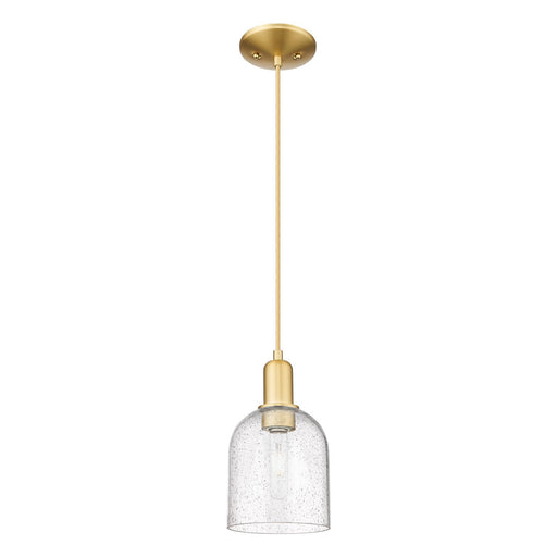 Innovations Bella 6in 1-Light Mini Pendant | Industrial Satin Gold Steel and Seedy Glass | Kitchen Island & Dining Room | 5.5 | Model 716-1P-SG-G558-6SDY