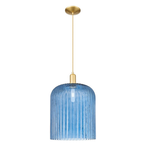 Innovations Bridal Veil 1Lt 12" Cord Mini Pendant, GD/BL - 716-1P-SG-G559-12BL