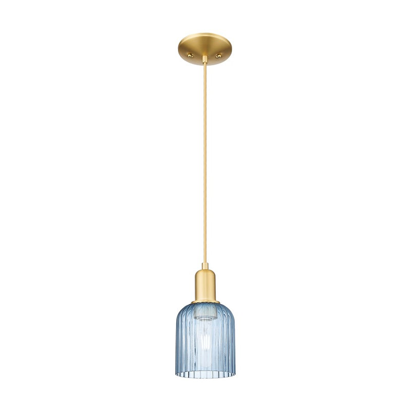 Innovations Bridal Veil 1Lt 5" Cord Mini Pendant, Gold/Blue - 716-1P-SG-G559-5BL