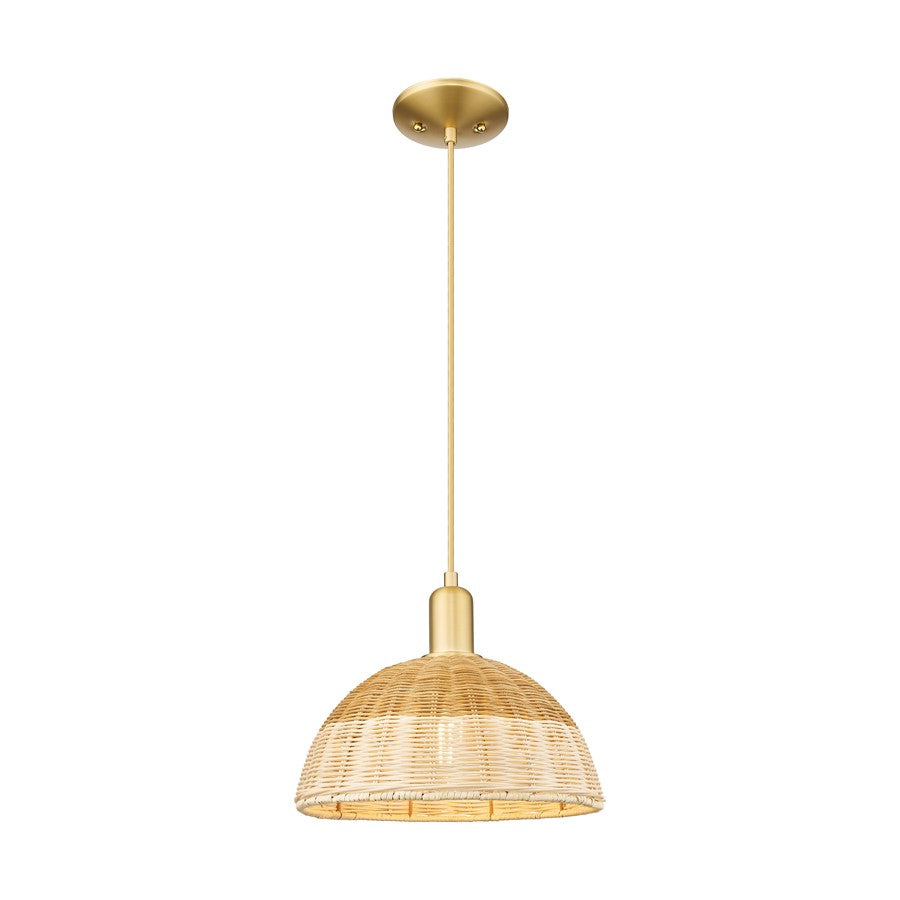 Innovations NB Dome 1Lt Cord Mini Pendant/12" GD/NF - 716-1P-SG-NBD2-12-NAT