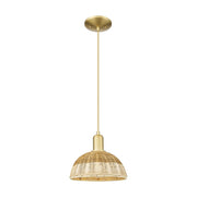 Innovations NB Dome 1Lt 9" Cord Mini Pendant, GD/Nat - 716-1P-SG-NBD2-9-NAT