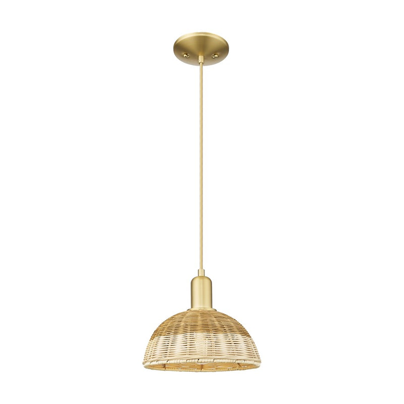Innovations NB Dome 1Lt 9" Cord Mini Pendant, GD/Nat - 716-1P-SG-NBD2-9-NAT