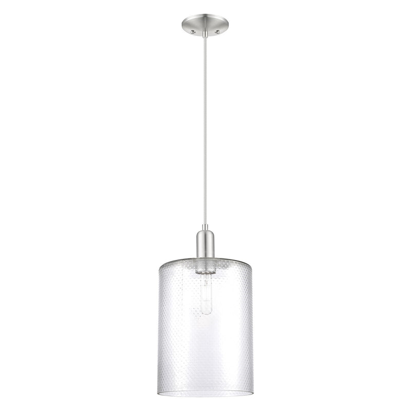 Innovations Cobbleskill 9in 1-Light Mini Pendant | Industrial Brushed Satin Nickel Steel and Clear Glass | Kitchen Island & | Model 716-1P-SN-G112-L
