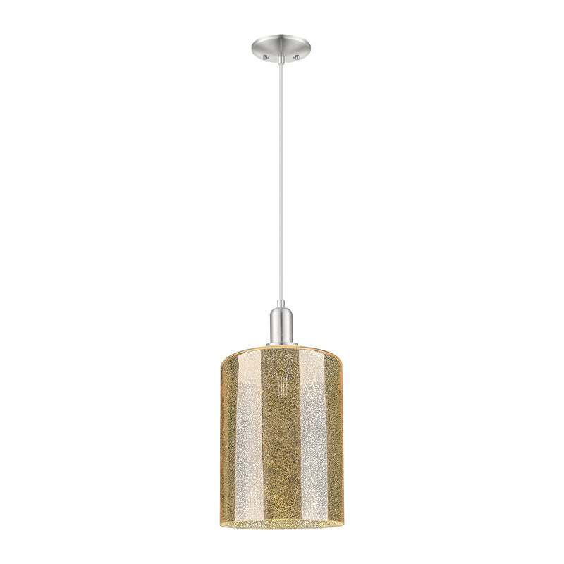 Innovations Cobbleskill 9in 1-Light Mini Pendant | Industrial Brushed Satin Nickel Steel and Mercury Glass | Kitchen Island & | Model 716-1P-SN-G116-L