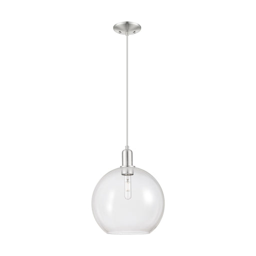 Innovations Athens 12in 1-Light Mini Pendant | Industrial Brushed Satin Nickel and Clear Glass | Kitchen Island & Dining Room | Model 716-1P-SN-G122-12