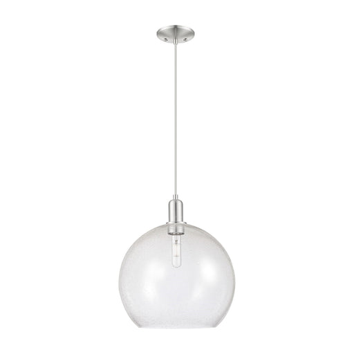 Innovations Athens 14in 1-Light Mini Pendant | Industrial Brushed Satin Nickel Steel and Seedy Glass | Kitchen Island & Dining | Model 716-1P-SN-G124-14