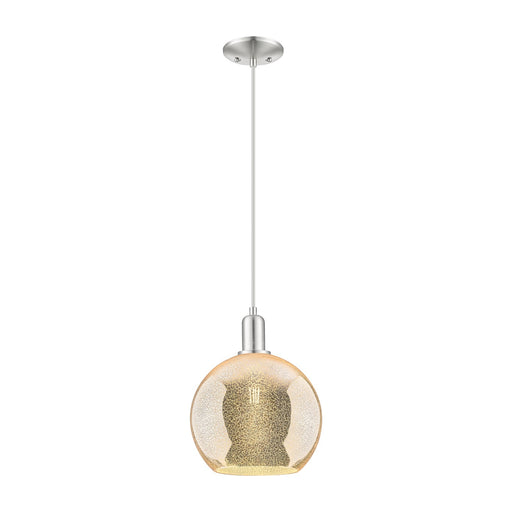Innovations Athens 10in 1-Light Mini Pendant | Industrial Brushed Satin Nickel Steel and Mercury Glass | Kitchen Island & Dining | Model 716-1P-SN-G128-10