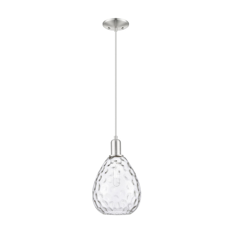 Innovations Waverly 8in 1-Light Mini Pendant | Industrial Brushed Satin Nickel and Clear Glass | Kitchen Island & Dining Room | 8 x | Model 716-1P-SN-G372