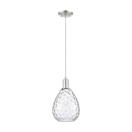 Innovations Waverly 8in 1-Light Mini Pendant | Industrial Brushed Satin Nickel and Clear Glass | Kitchen Island & Dining Room | 8 x | Model 716-1P-SN-G372