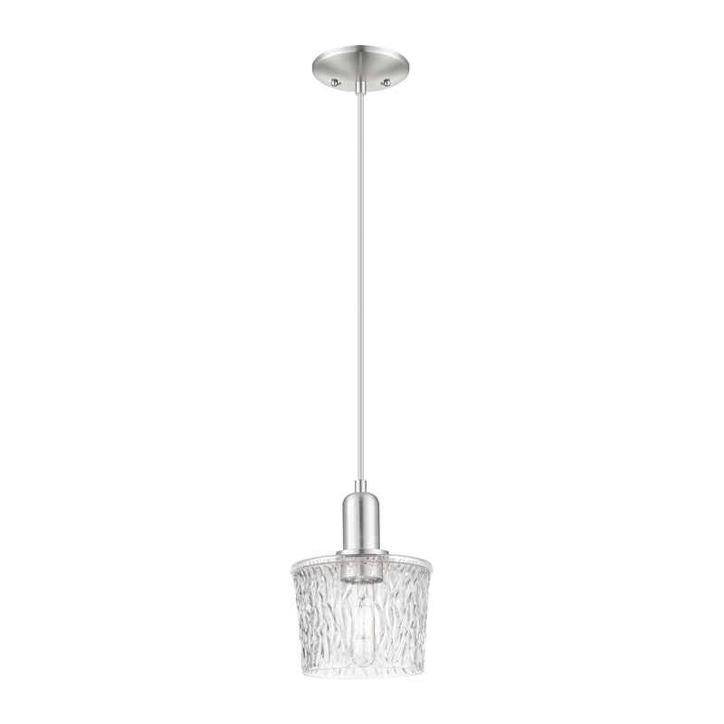 Innovations Niagara 7in 1-Light Mini Pendant | Industrial Brushed Satin Nickel and Clear Glass | Kitchen Island & Dining Room | 6.5 | Model 716-1P-SN-G402