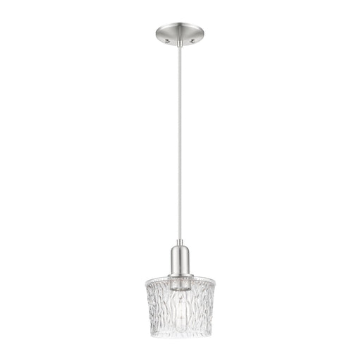 Innovations Niagara 7in 1-Light Mini Pendant | Industrial Brushed Satin Nickel and Clear Glass | Kitchen Island & Dining Room | 6.5 | Model 716-1P-SN-G402