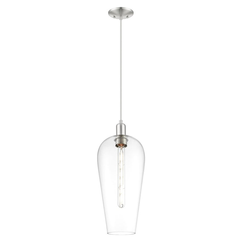 Innovations Chelsea 8" Cord Mini Pendant, SN/Clear - 716-1P-SN-G456-8CL