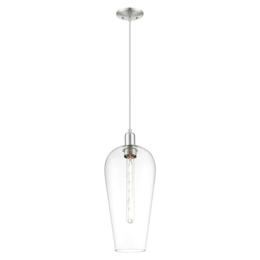 Innovations Chelsea 8" Cord Mini Pendant, SN/Clear - 716-1P-SN-G456-8CL