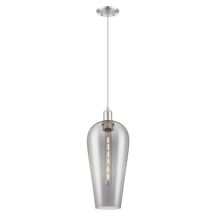 Innovations Chelsea 8" Cord Mini Pendant, SN/Smoke - 716-1P-SN-G456-8SM