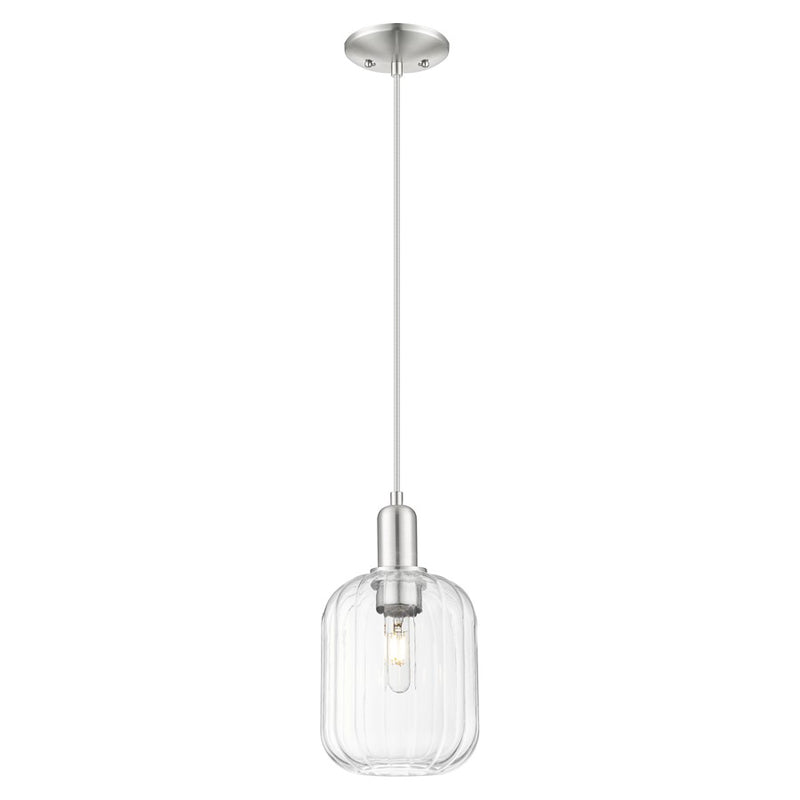 Innovations Preston 7" Jar Cord Mini Pendant, SN/Clear - 716-1P-SN-G460-7CL