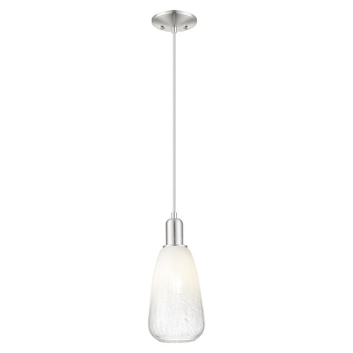 Innovations Brookhaven Almond 6" Cord Mini Pendant, SN/Opal - 716-1P-SN-G480-6OP
