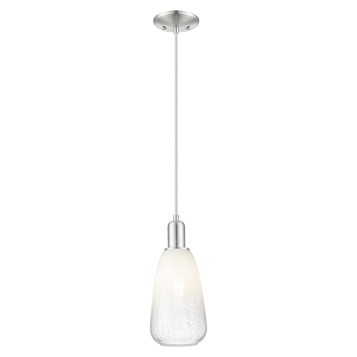 Innovations Brookhaven Almond 6" Cord Mini Pendant, SN/Opal - 716-1P-SN-G480-6OP