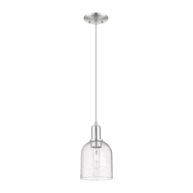 Innovations Bella 6in 1-Light Mini Pendant | Industrial Brushed Satin Nickel and Seedy Glass | Kitchen Island & Dining Room | Model 716-1P-SN-G558-6SDY