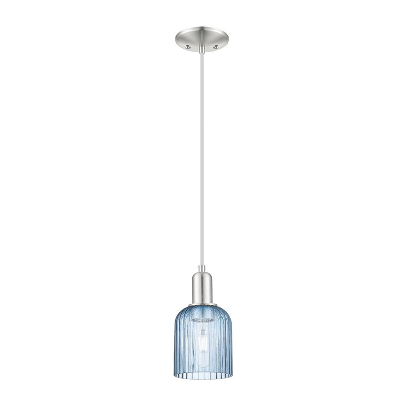 Innovations Bridal Veil 1Lt 5" Cord Mini Pendant, SN/Blue - 716-1P-SN-G559-5BL
