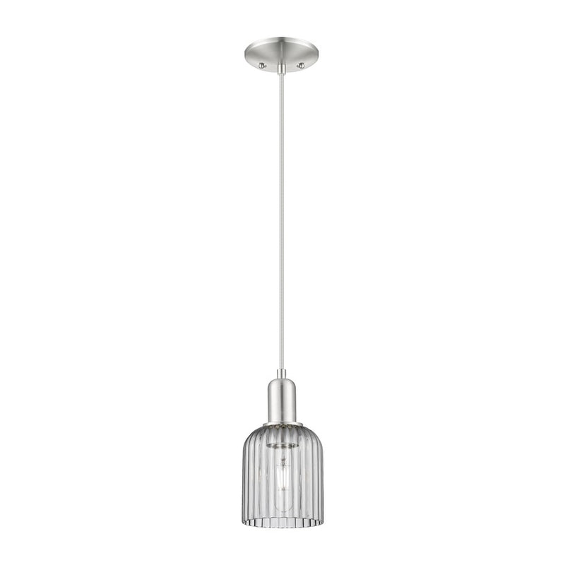 Innovations Bridal Veil 1Lt 5" Cord Mini Pendant, SN/Smoke - 716-1P-SN-G559-5SM