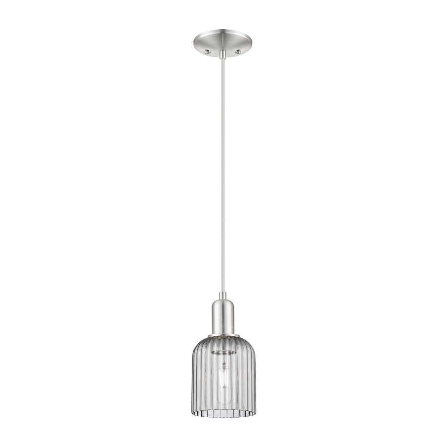 Innovations Bridal Veil 1Lt 5" Cord Mini Pendant, SN/Smoke - 716-1P-SN-G559-5SM
