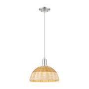 Innovations NB Dome Cord Mini Pendant, 12" Shade, SN/NT - 716-1P-SN-NBD2-12-NAT