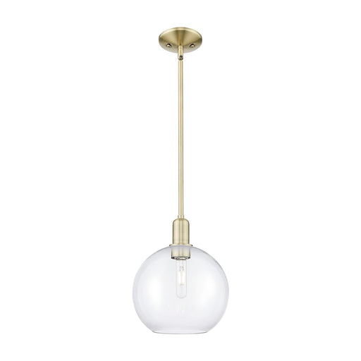 Innovations Athens 10in 1-Light Mini Pendant | Industrial Antique Brass Steel and Clear Glass | Kitchen Island & Dining Room | Model 716-1S-AB-G122-10