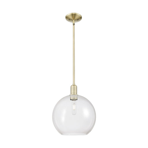 Innovations Athens 12in 1-Light Mini Pendant | Industrial Antique Brass and Clear Glass | Kitchen Island & Dining Room | 11.75 x | Model 716-1S-AB-G122-12