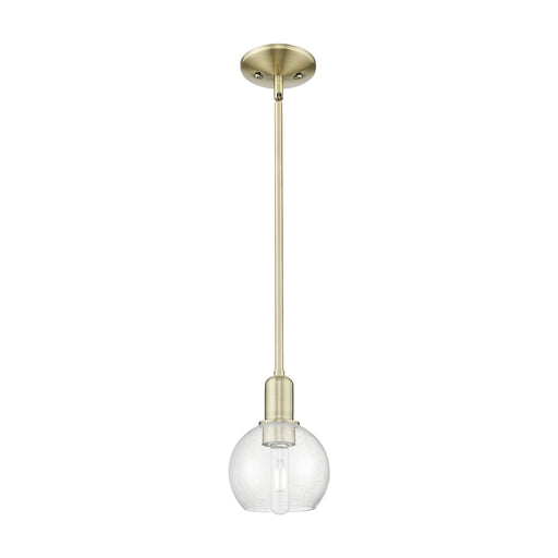 Innovations Athens 6in 1-Light Mini Pendant | Industrial Antique Brass Steel and Seedy Glass | Kitchen Island & Dining Room | Model 716-1S-AB-G124-6
