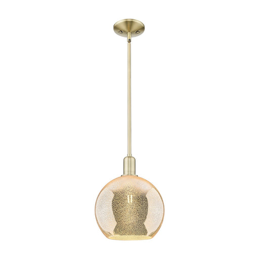 Innovations Athens 10in 1-Light Mini Pendant | Industrial Antique Brass and Mercury Glass | Kitchen Island & Dining Room | 10 x | Model 716-1S-AB-G128-10