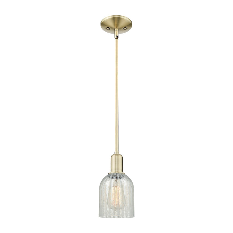 Innovations Caledonia 5in 1-Light Mini Pendant | Industrial Antique Brass Steel and Mouchette Glass | Kitchen Island & Dining Room | Model 716-1S-AB-G2511