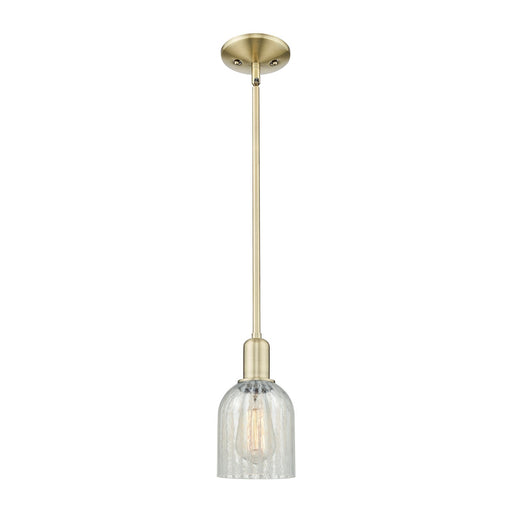 Innovations Caledonia 5in 1-Light Mini Pendant | Industrial Antique Brass Steel and Mouchette Glass | Kitchen Island & Dining Room | Model 716-1S-AB-G2511
