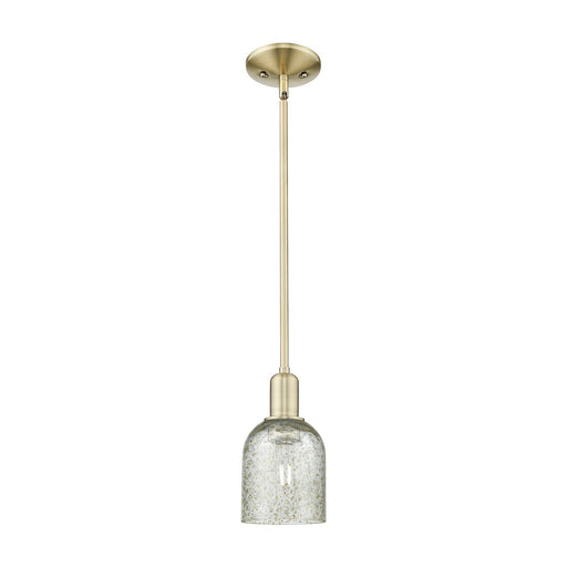 Innovations Caledonia 5in 1-Light Mini Pendant | Industrial Antique Brass and Mica Glass | Kitchen Island & Dining Room | 5 x 5 x | Model 716-1S-AB-G259