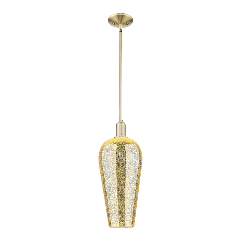 Innovations Chelsea 8in 1-Light Mini Pendant | Industrial Antique Brass and Mercury Glass | Kitchen Island & Dining Room | 8 x | Model 716-1S-AB-G456-8ME