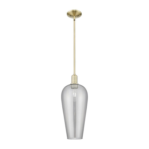 Innovations Chelsea 1Lt 8" Stem Mini Pendant, AB/Smoke - 716-1S-AB-G456-8SM