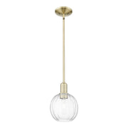 Innovations Preston 1Lt 7" Globe Stem Mini Pendant, AB/CL - 716-1S-AB-G458-7CL