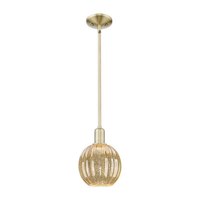 Innovations Preston 1Lt 7" Globe Stem Mini Pendant, AB/MC - 716-1S-AB-G458-7ME